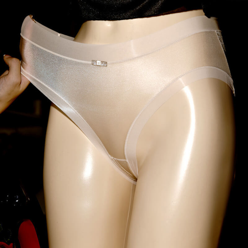 6-Pack Women Ultra-thin Sheer Briefs Underwear Silky Shiny Bikini Briefs Panties