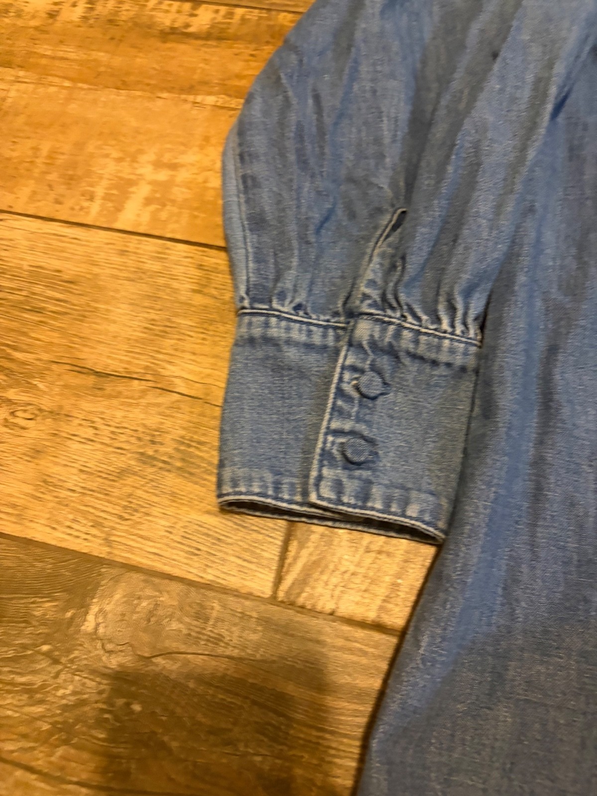 J. Crew Denim Chambray Popover Shift Dress Long Sleeve with Buttons Size Small