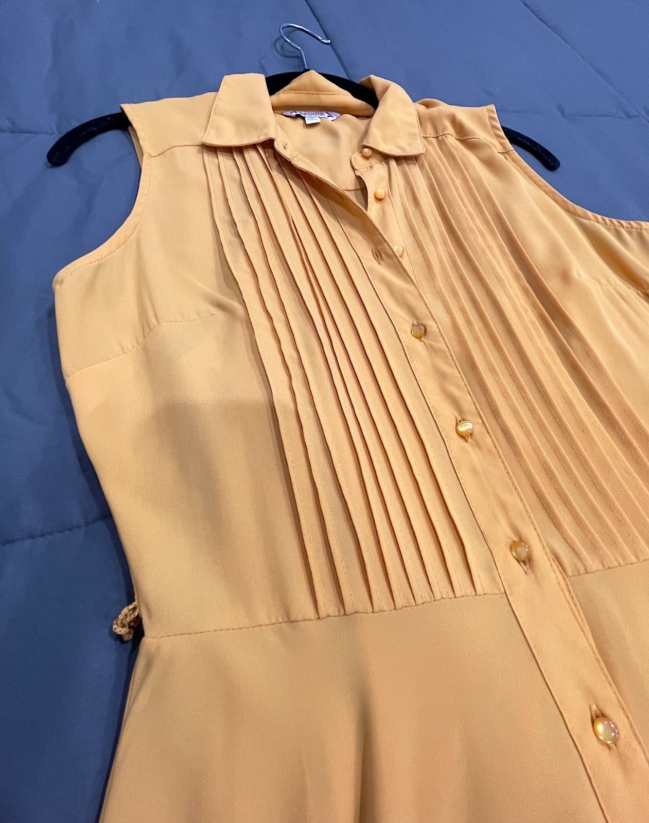 Nanette Lepore Sleeveless Collared Safari Maxi Shirt Dress Mustard Gold Size 2