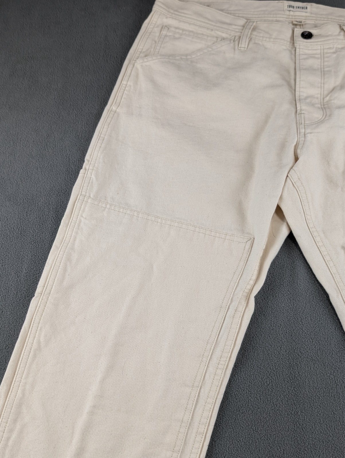 Todd Snyder Carpenter Pants Mens 33×32 Relaxed Natural Cotton Herringbone NWOT