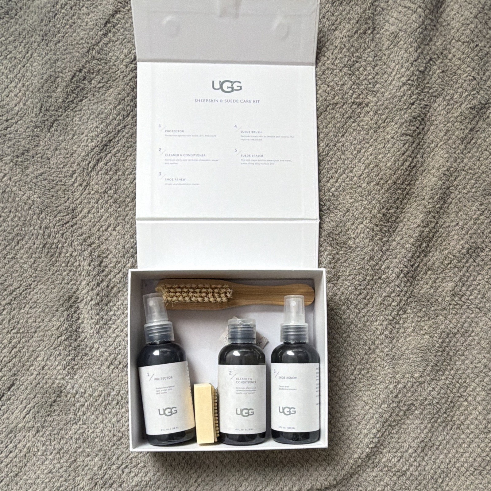UGG Sheepskin & Suede Care Kit Protector Cleaner Conditioner Brush Eraser