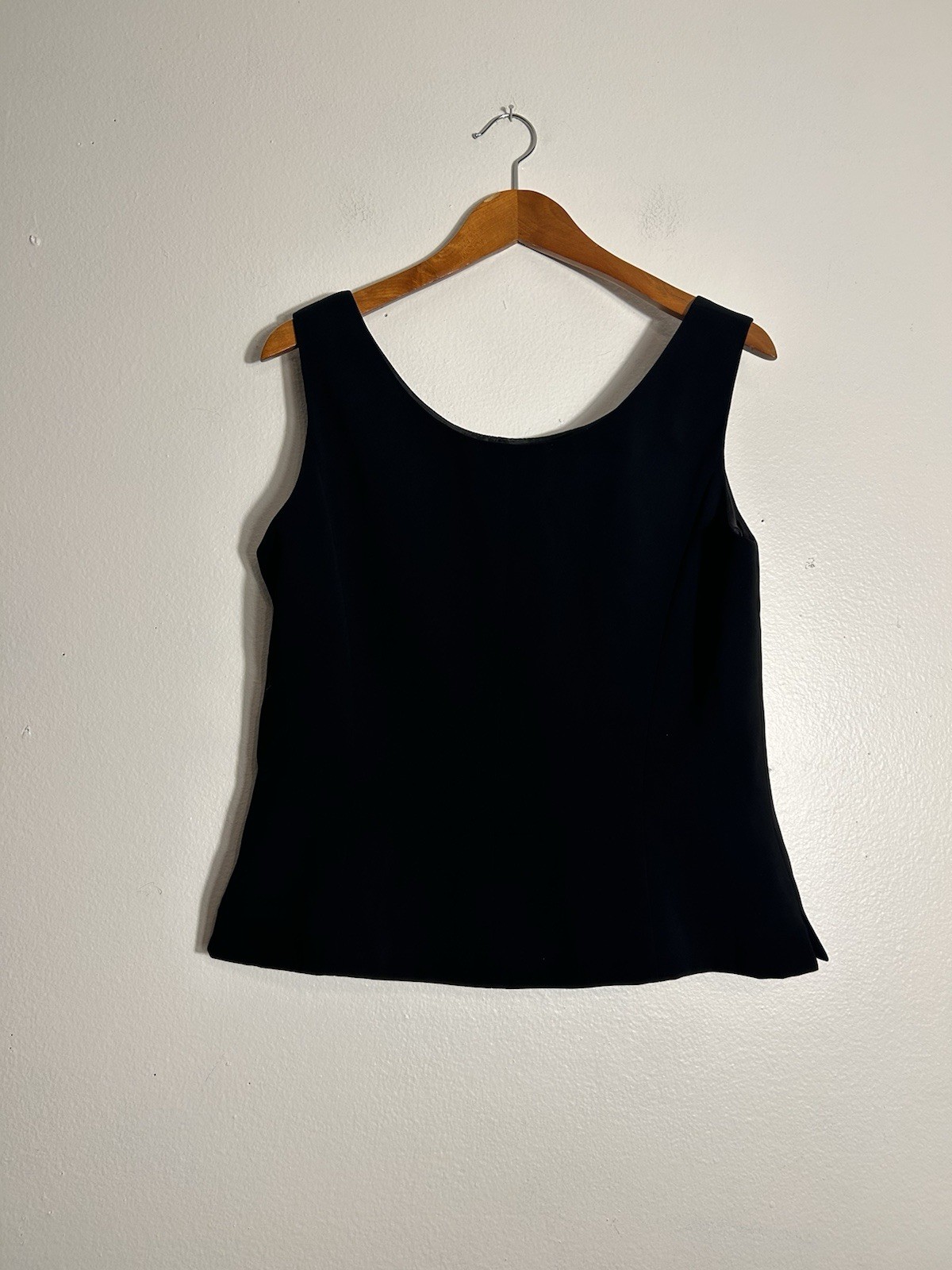 John Meyer Top Sleeveless Formal Lined Tank Vest Top Black Size 12 Side Zipper