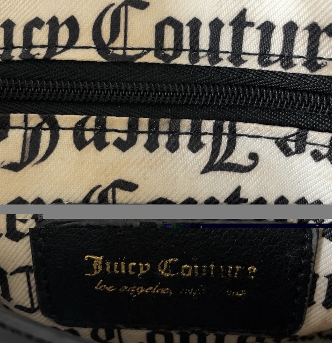 Juicy Couture Black Quilted Heart Shoulder Bag Rhinestone JC Gold Chain Y2K