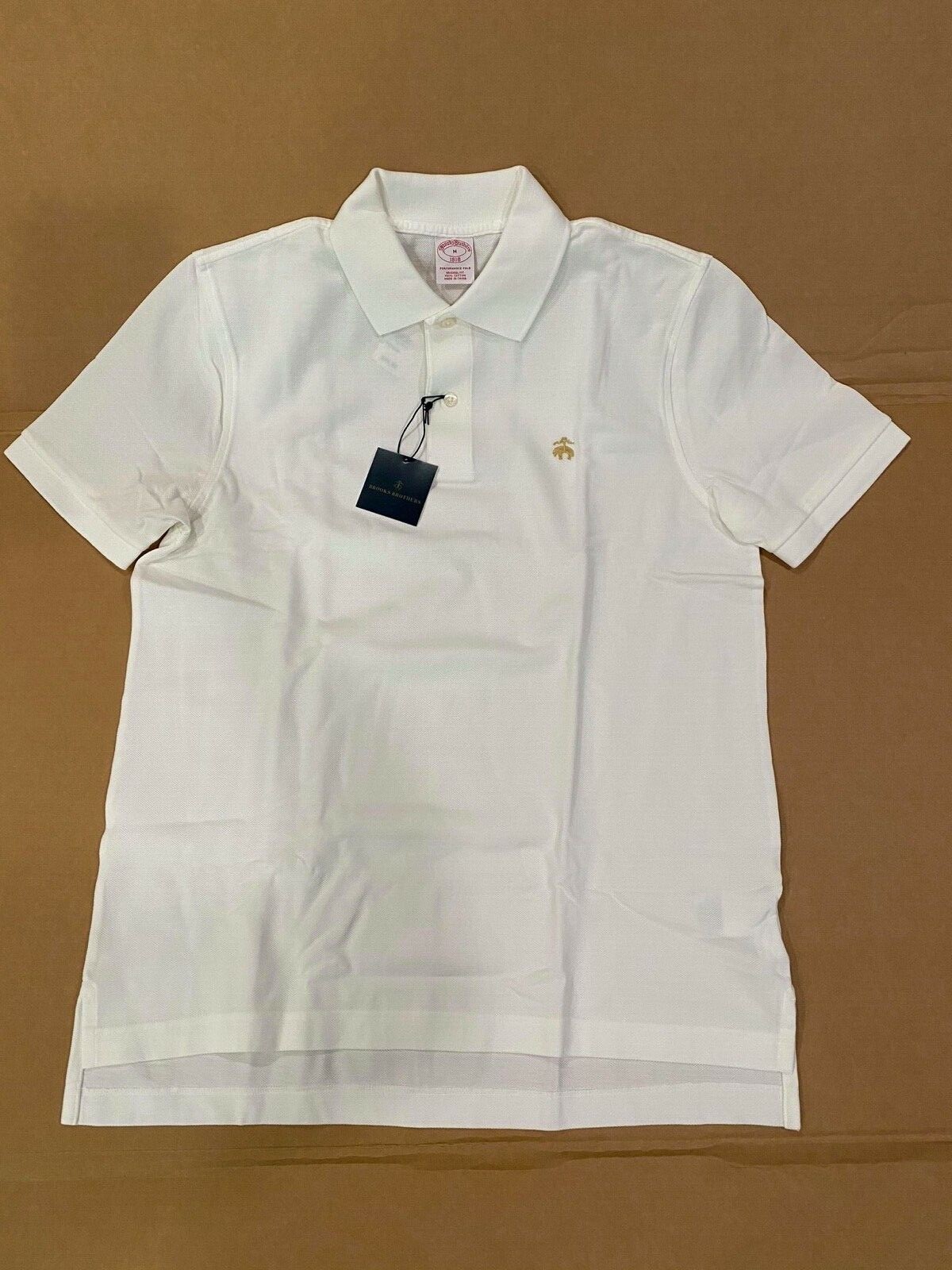 NWT BrooksBrothers 1818 Men (MultiSizes) Performance Polo ORIGINAL Fit Off-White