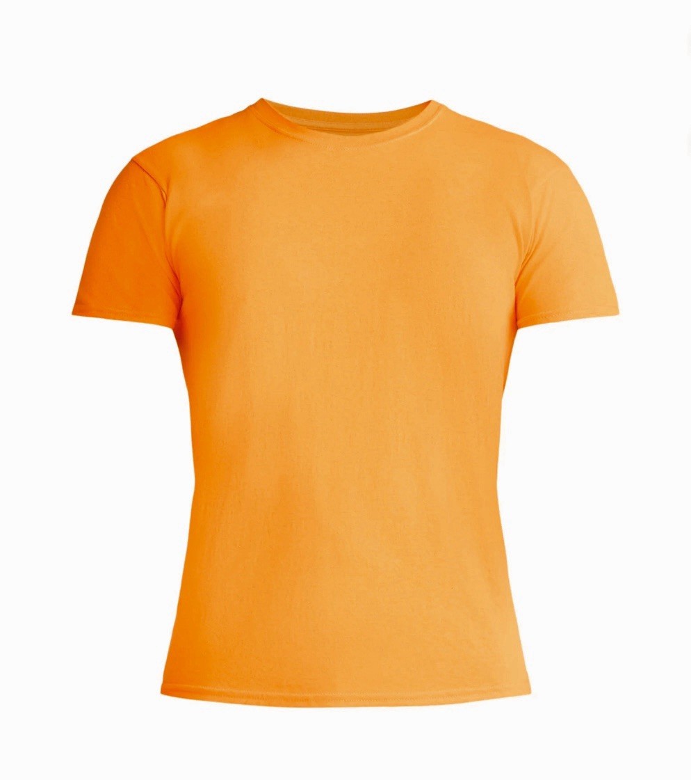 ATHLETIC WORKS Men’s S (34-36) Cotton Tee Short Sleeve • Blaze Orange
