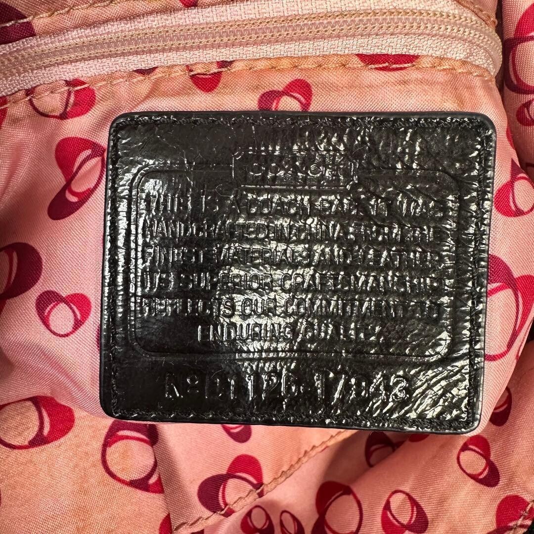 COACH Shoulder Bag Poppy Patent Black Authentic From Japan