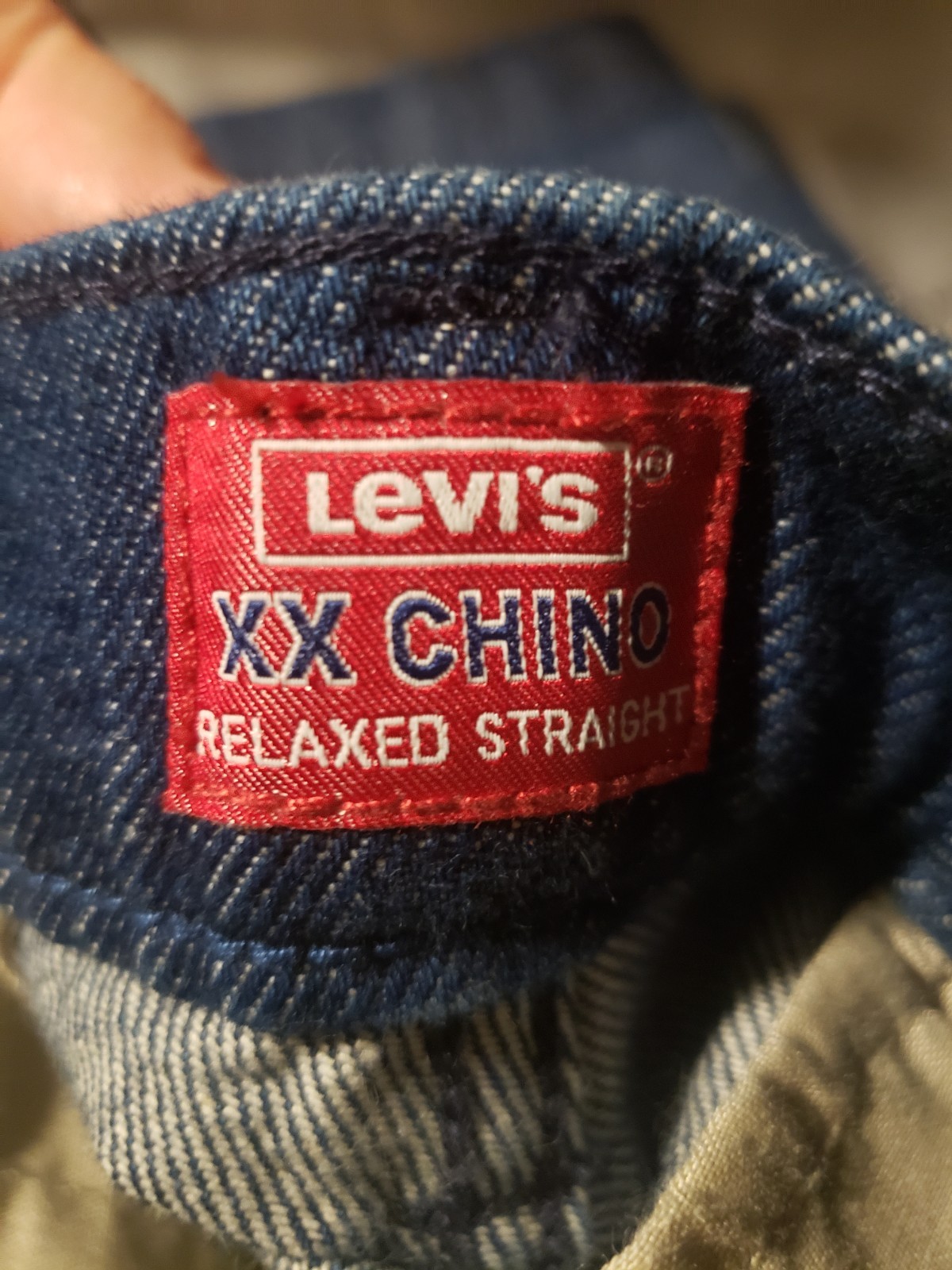 Levi’s XX Chino Relaxed Straight Leg Fit Men’s 100% Cotton Dark Blue Denim Jeans