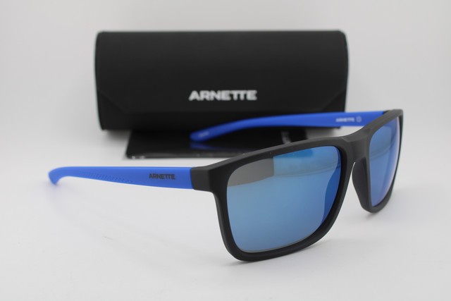 NEW ARNETTE AN 4323 287655 BLACK BLUE AUTHENTIC SUNGLASSES 59-17