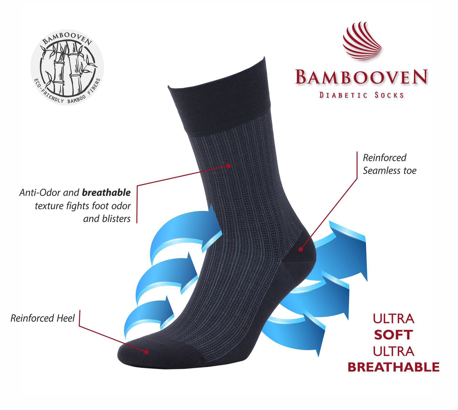 Men’s Bamboo Lightweight Dress & Trouser Socks – Soft, Breathable (3 Pack)