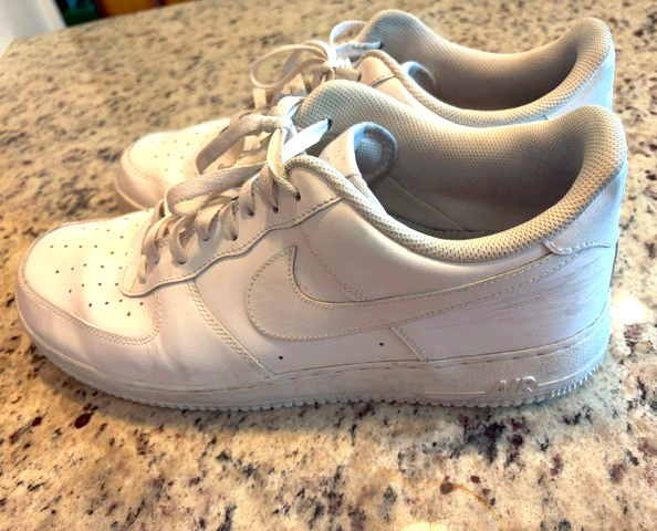 Nike Air Force 1 Triple White Leather Low Top 315122-111, Size 15.0/EUR 49.5