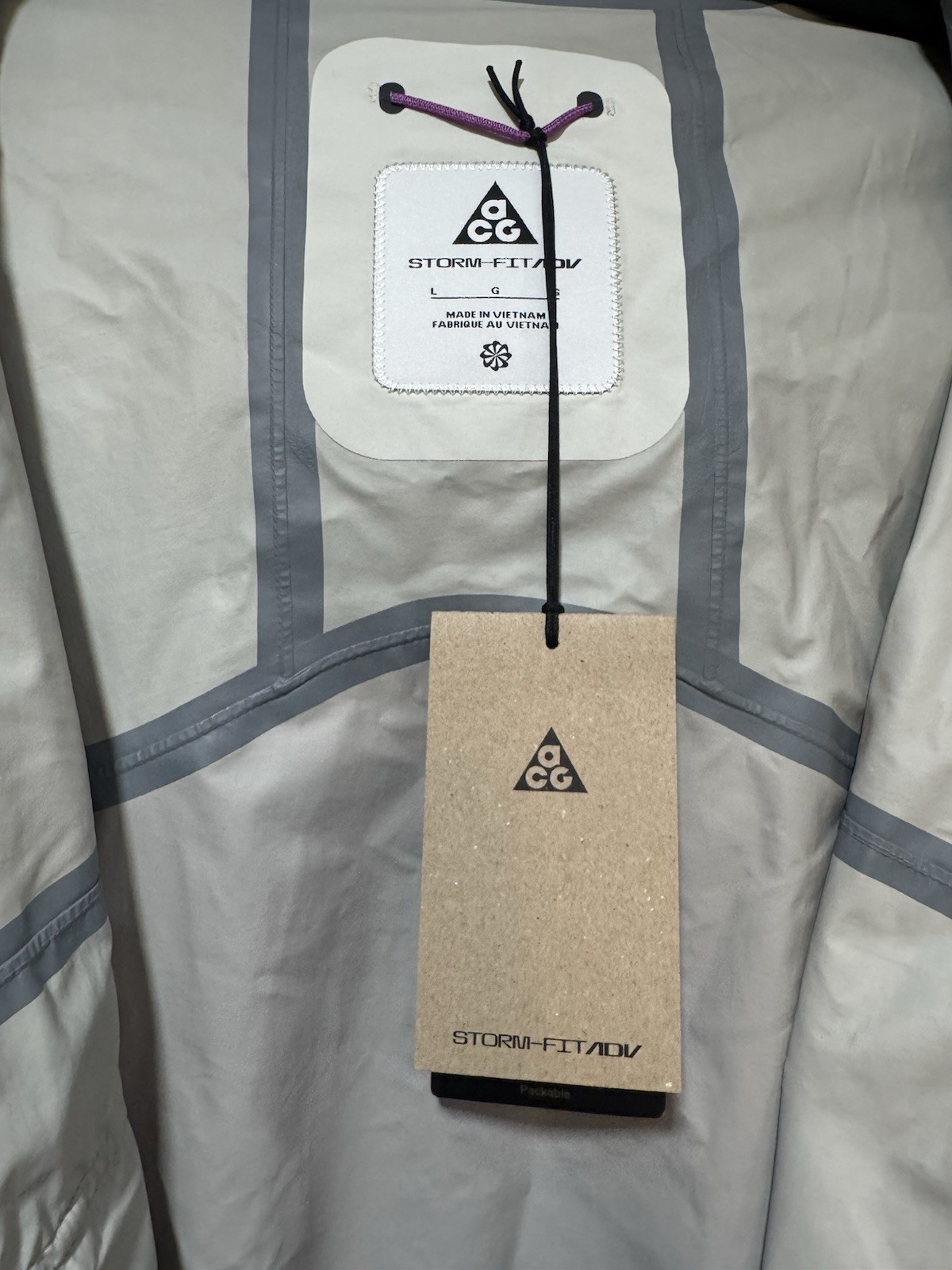 Nike ACG “Morpho” Storm-FIT ADV Rain Jacket Color block Orange White Large NWT