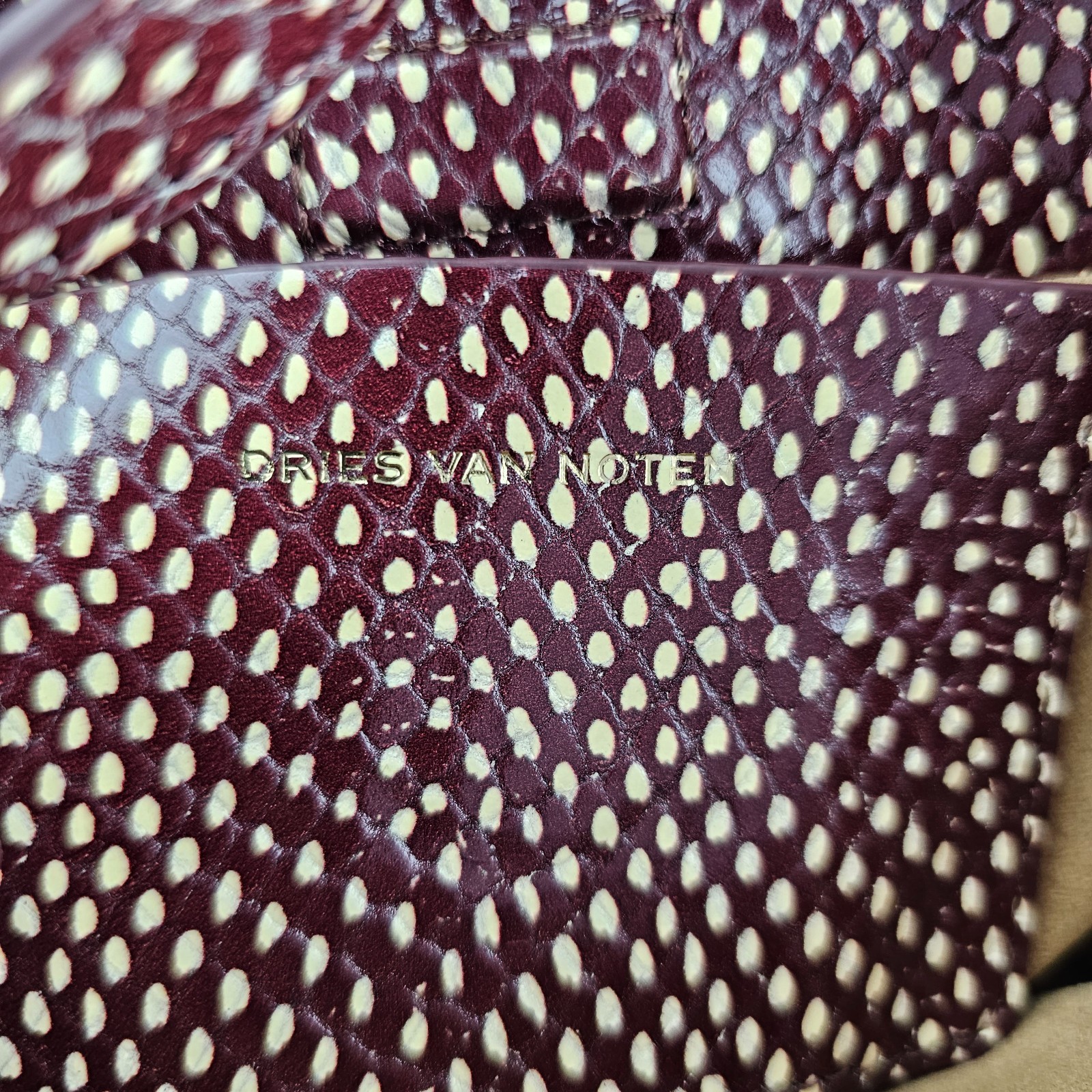 DRIES VAN NOTEN Bordeaux Top Handle Bag New & Authentic
