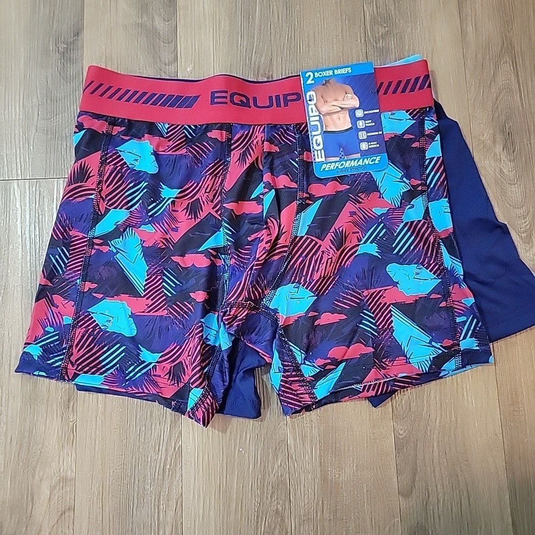 Men’s Equipo 2-pk. Performance Boxer Briefs Size Mens Medium Microfiber Stretch
