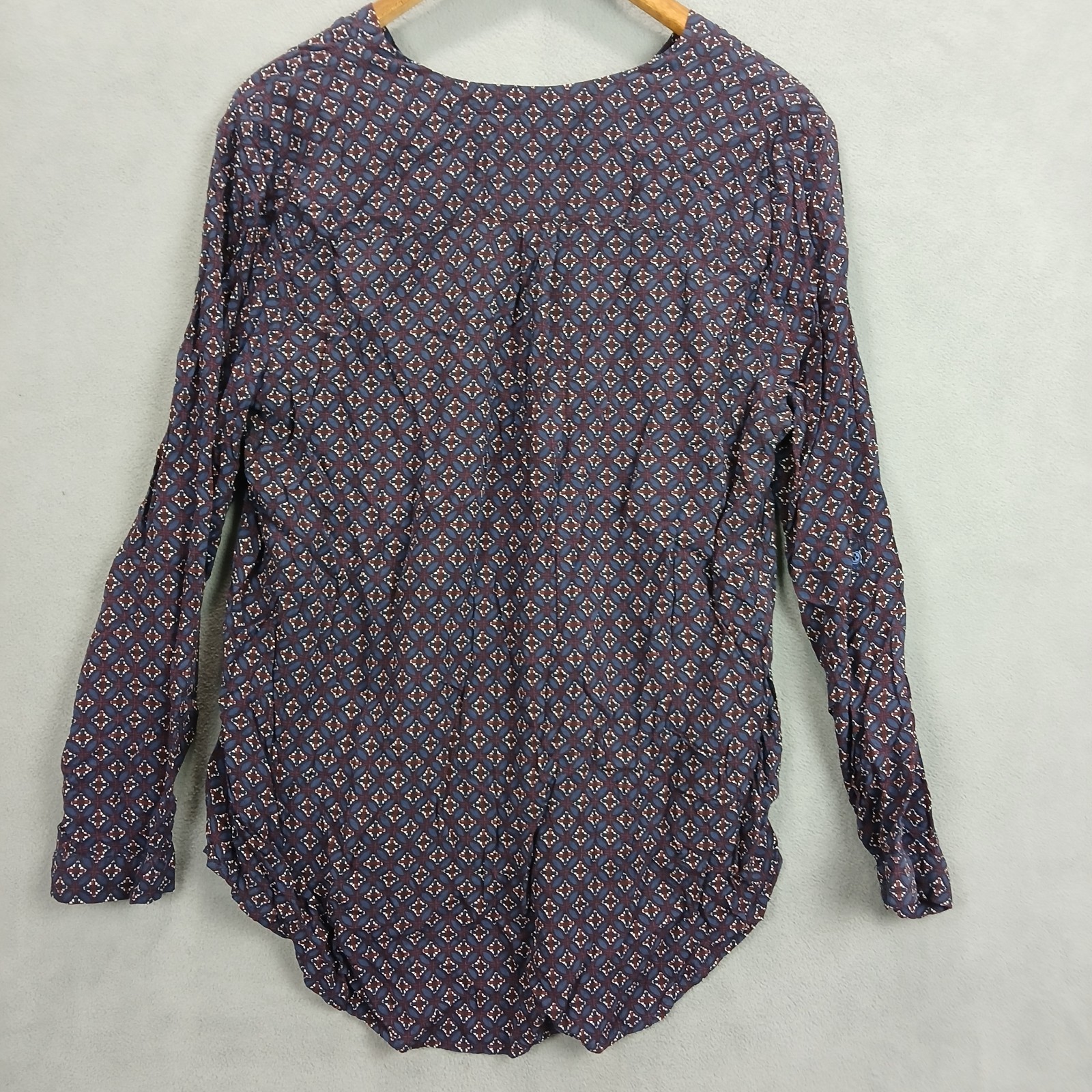 Brina & Em Blouse Top Womens Large Multicolor Floral V Neck High Low Hem Casual
