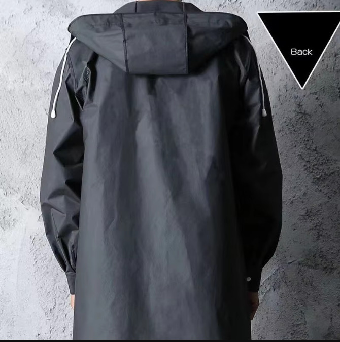 Men/Women Black Waterproof Raincoat Rain Coat Trench Poncho Rainwear Jacket