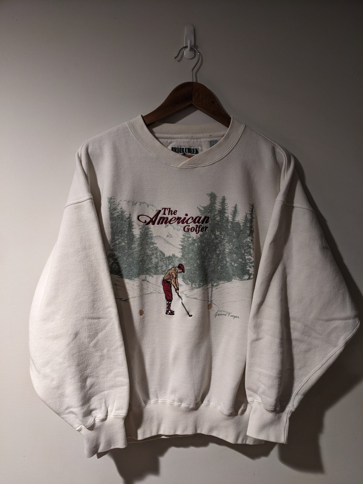 Vintage 90s The American Golfer Sports Beige Large Sweatshirt