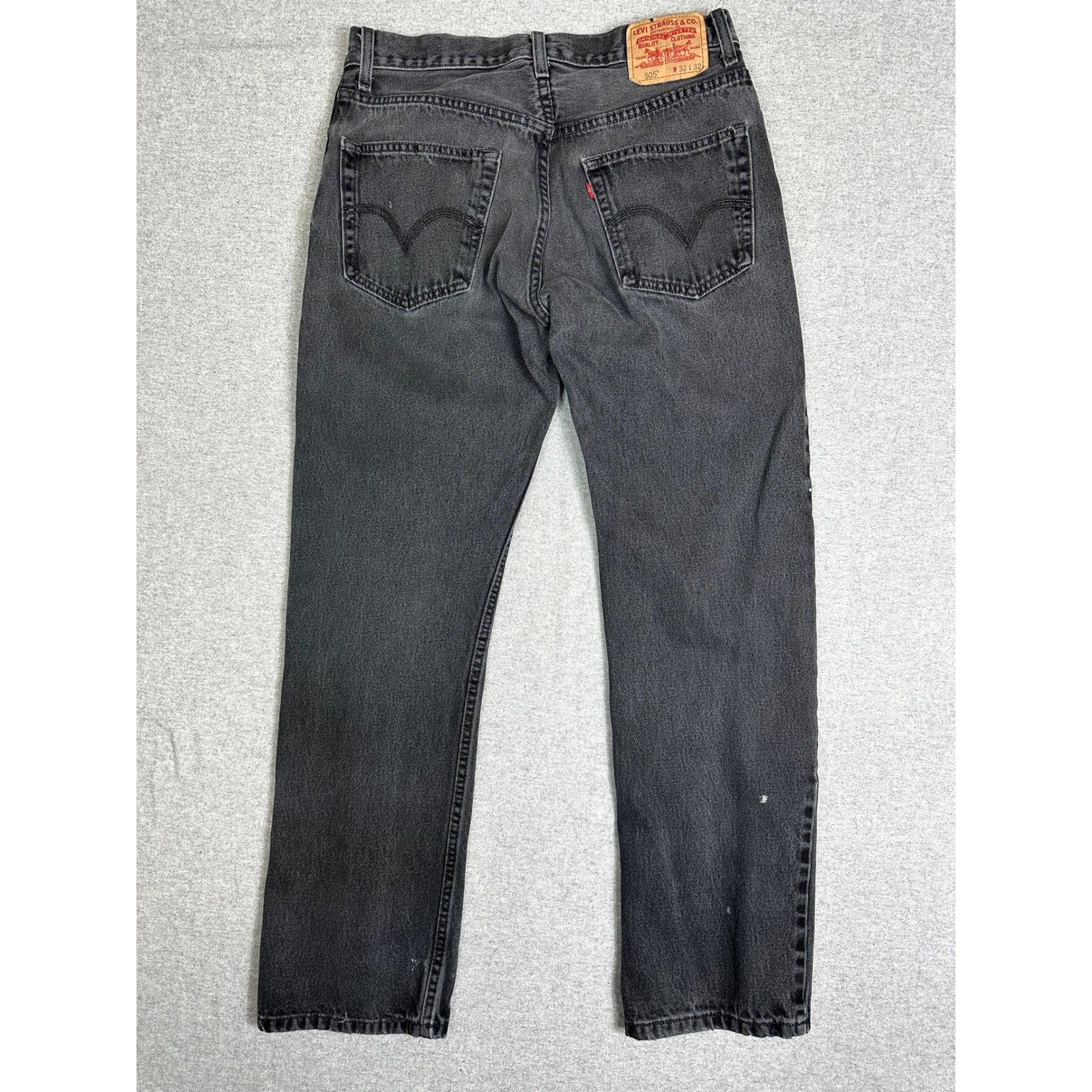 Vintage Levis 505 Jeans Mens 32×32 (fits 31×30) Faded Black Straight Leg Denim