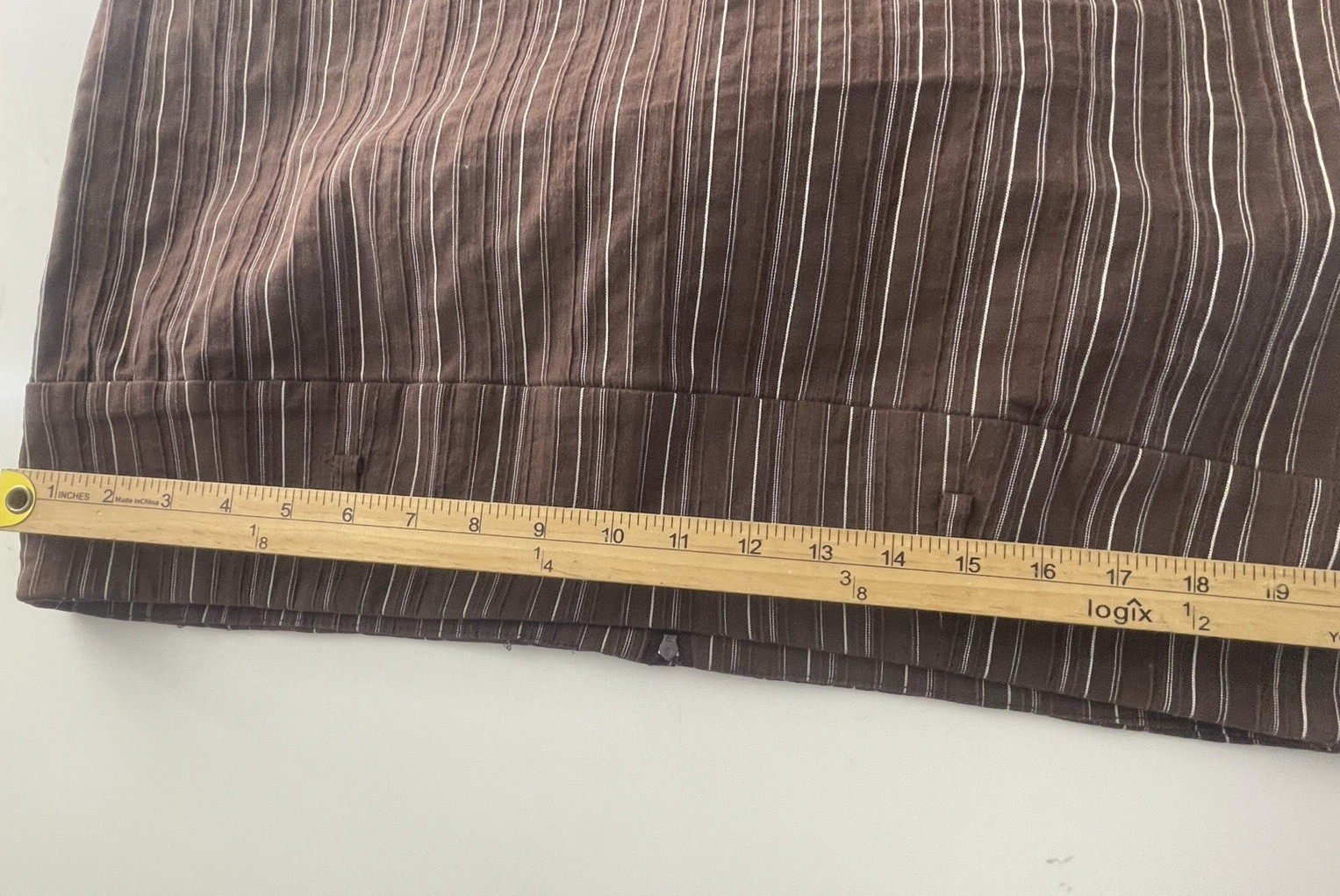 Sole Brown Pinstripe Midi Skirt womens 14 Career Office Stretch Side Slip Y2K