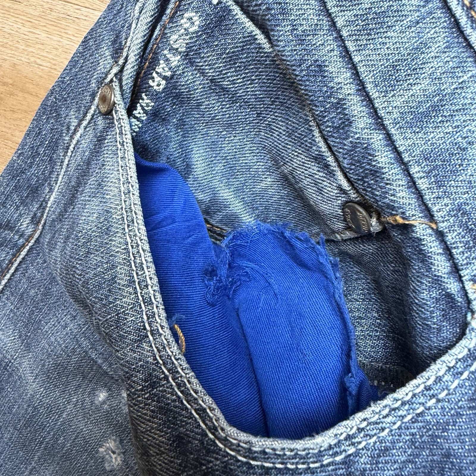 G-Star RAW Jeans Men 31×32 Blue Straight Leg Dark Wash Denim Distress Button Fly