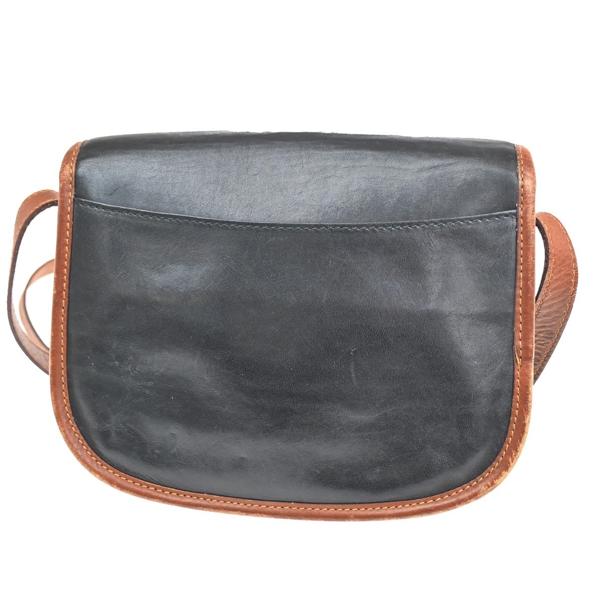 CELINE Ring Logo Shoulder Bag Leather Black Italy GHW 67CA399