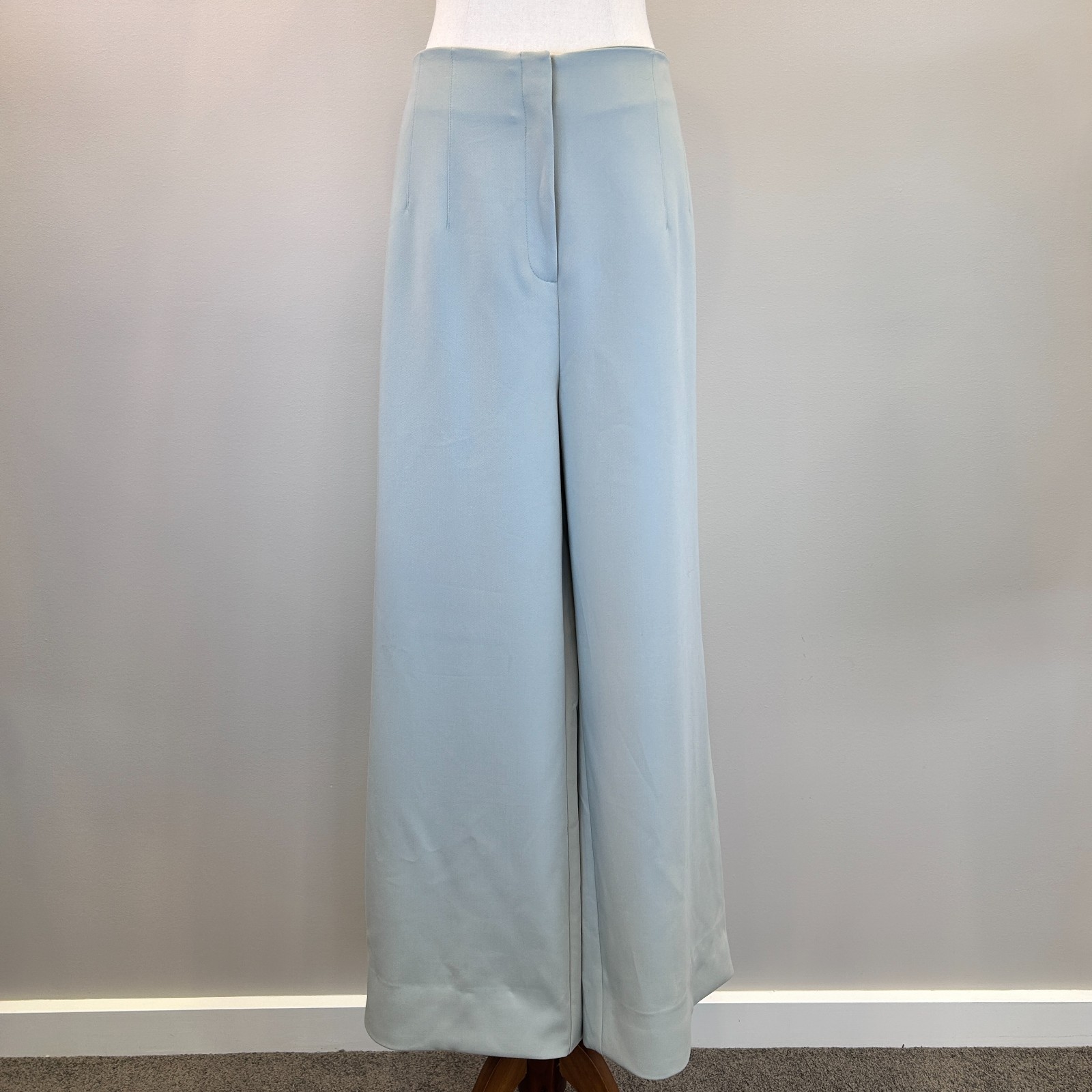 Portmans Pants AU 18 Wide Leg Mint Green Tailored High Rise Pockets