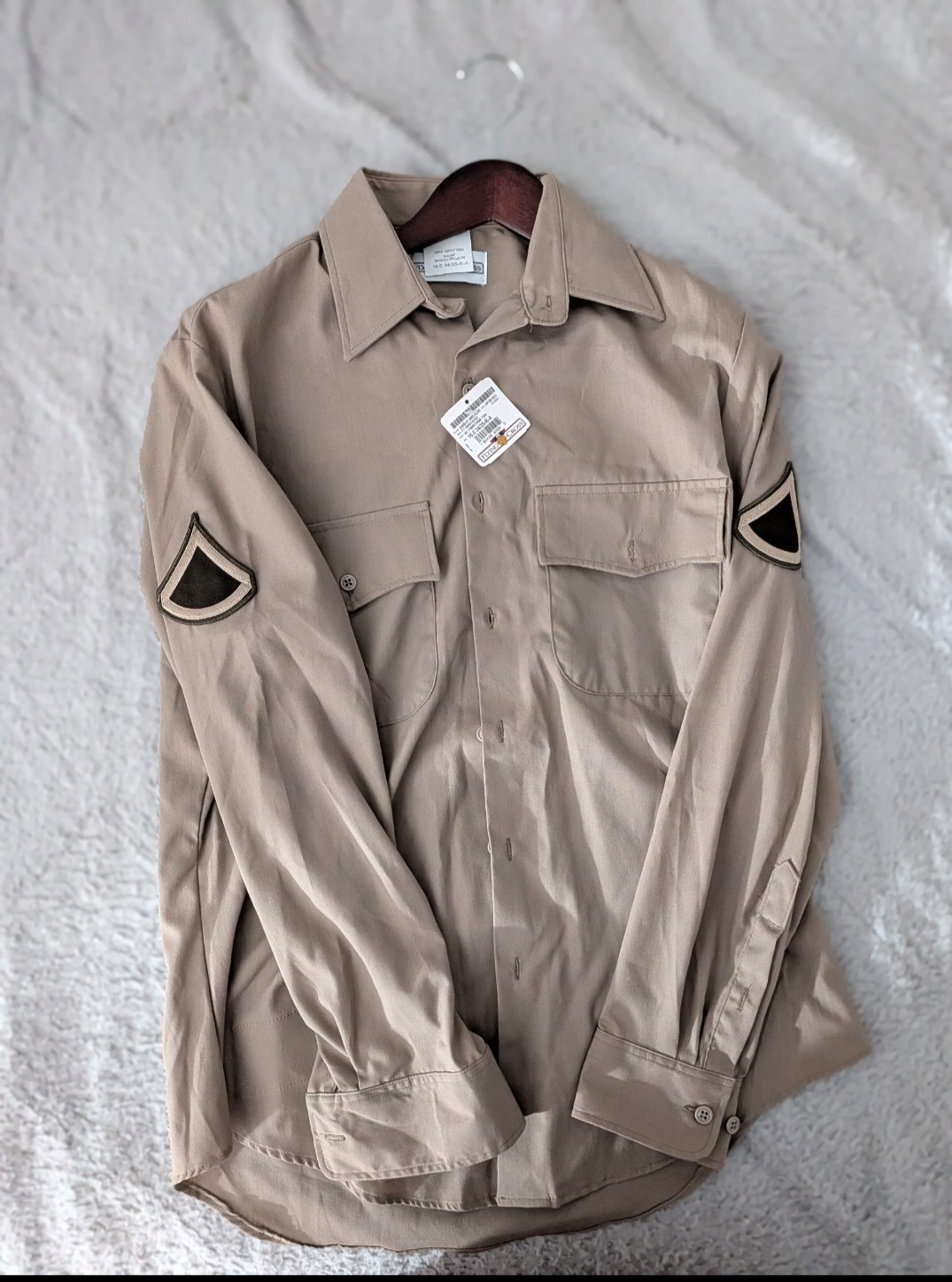 Army AGSU 2X Shirts Men’s Tan Military Uniform Shirt 16×34/35 & Short Sleeve.