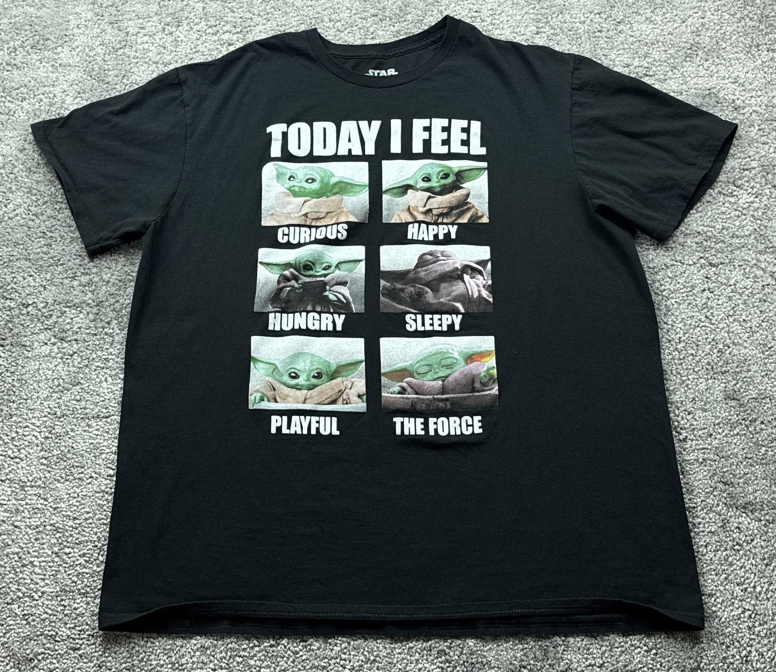 Star Wars Mad Engine Shirt Mens XL Black Grogu Today I Feel Baby Yoda Graphic