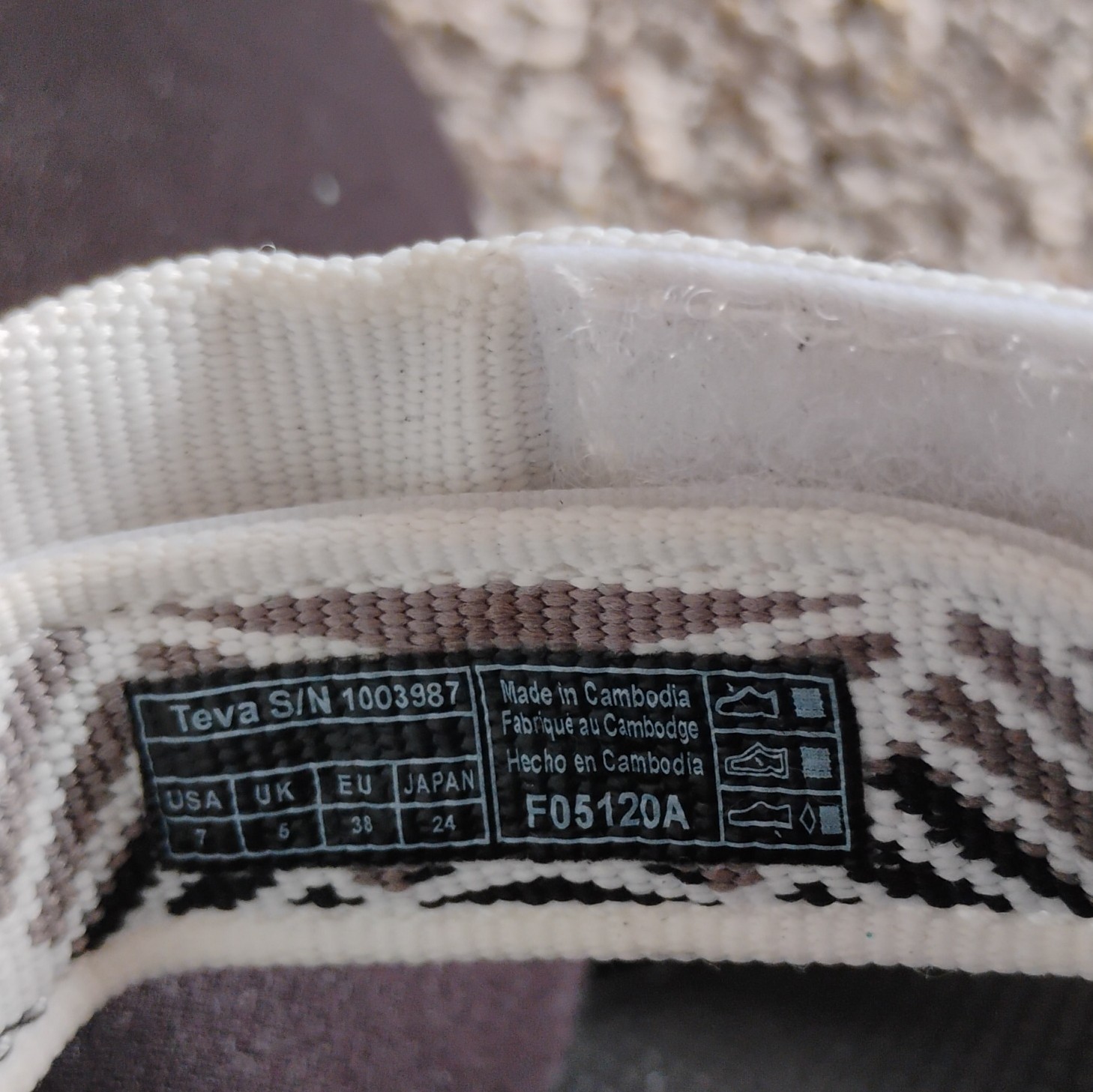 Teva Original Universal Women’s Strappy Sandals Black/White Geometric US 7 EU 38