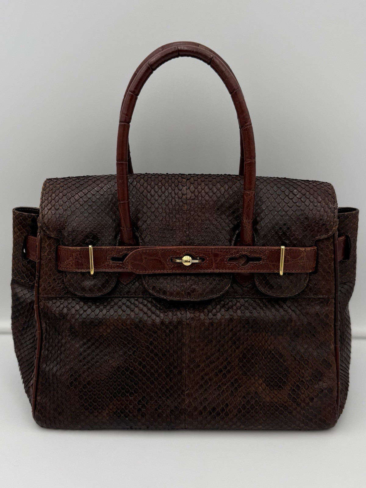 🐊COLOMBO 1937 MILANO Exotic Genuine Snakeskin & Crocodile 30 Bag Made in ITALY