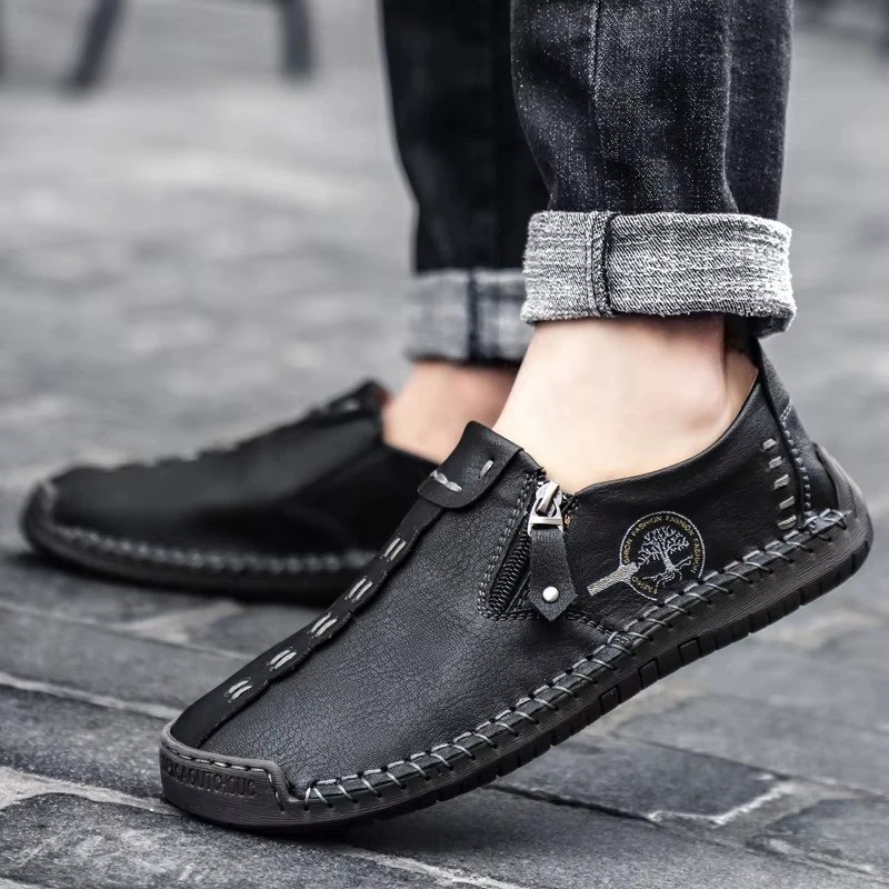 Men’s Handmade Leather Loafers Slip On Moccasins Soft Sole Casual Walking Shoes