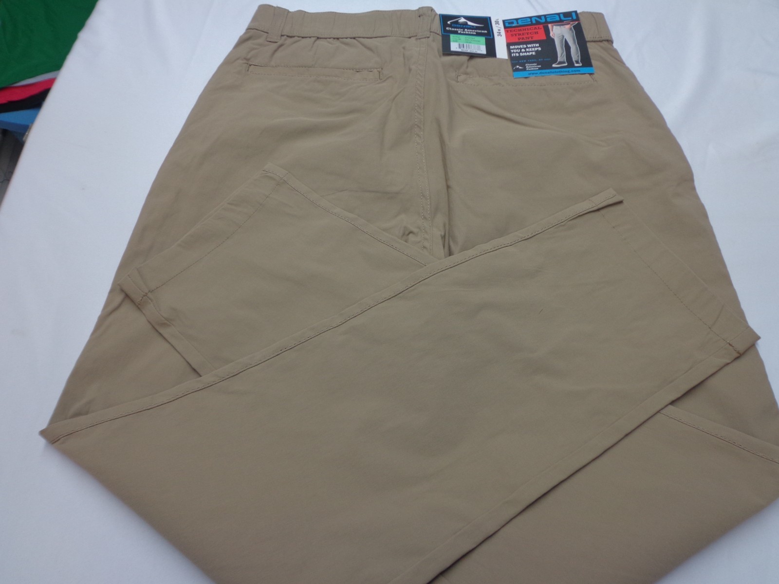 DENALI Delta Khaki Technical Stretch Pants Flex Waist 34/30 NEW MSRP $54