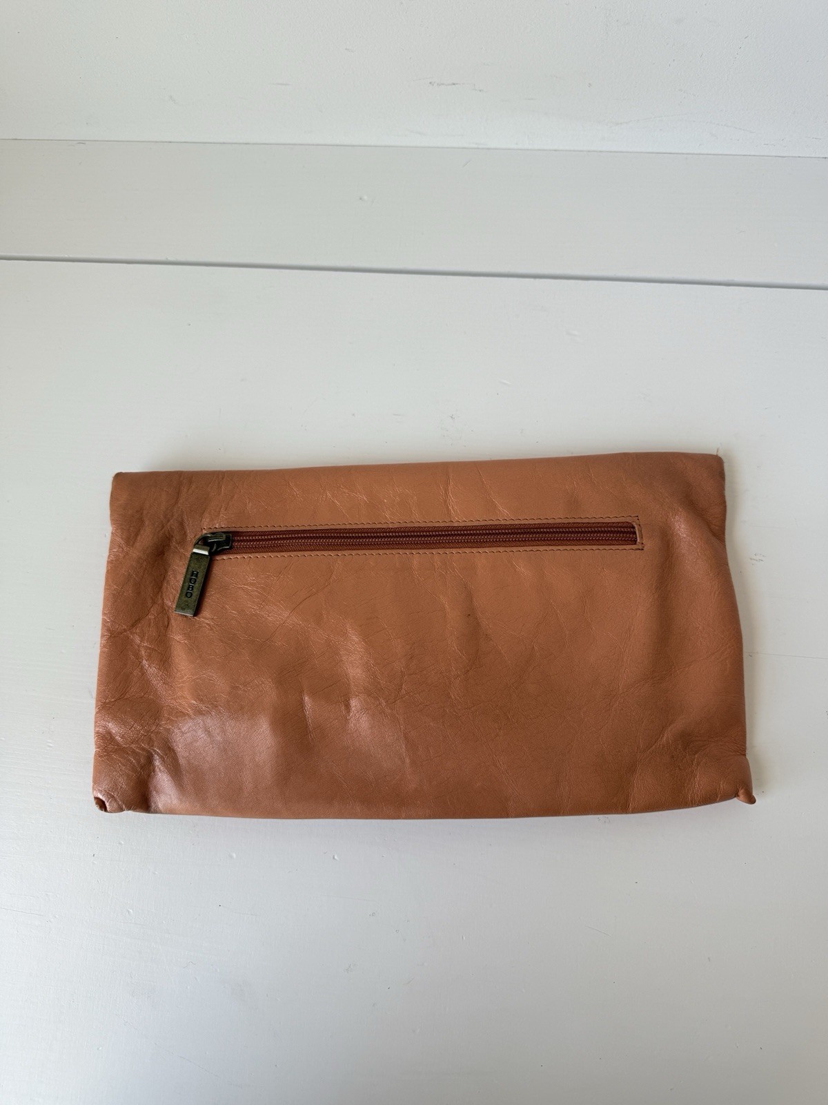 Hobo leather clutch Bag Orange Envelope 11.5×6 Inches