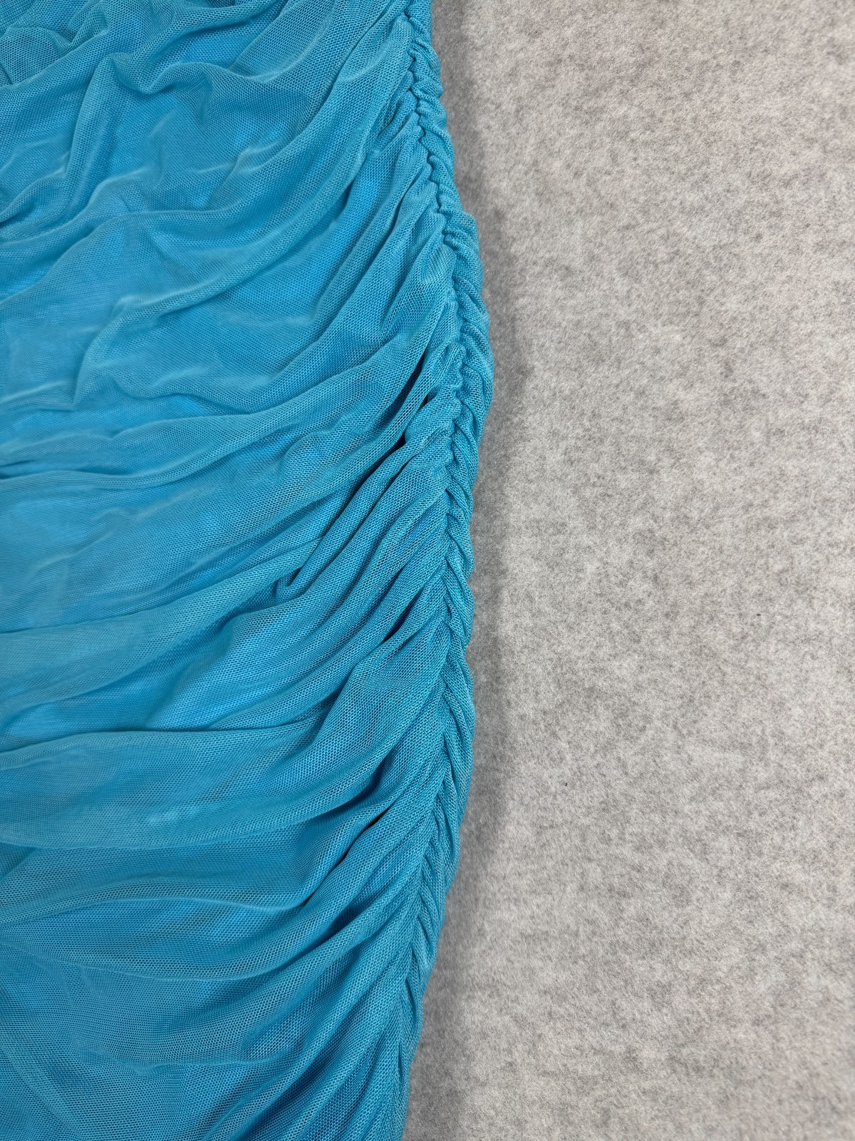 SYM Los Angeles Turquoise Ruched Body Con Tube Dress Womens Size M, SKU 163
