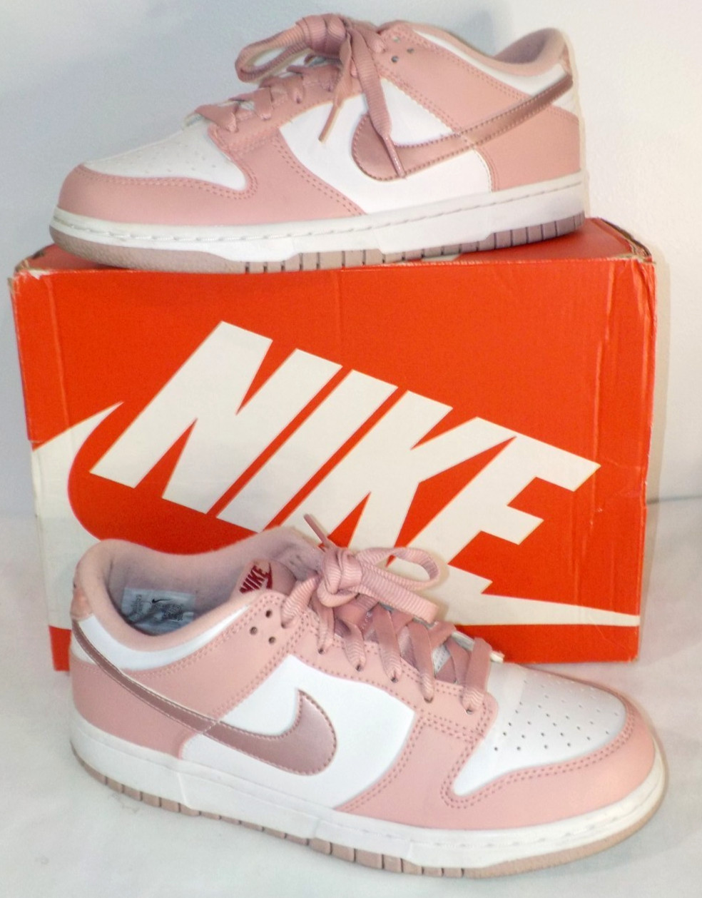 NIKE DUNK LOW (GS) DO6485-600 Pink Glaze/Pink Glaze White Shoes sz Girls 7Y