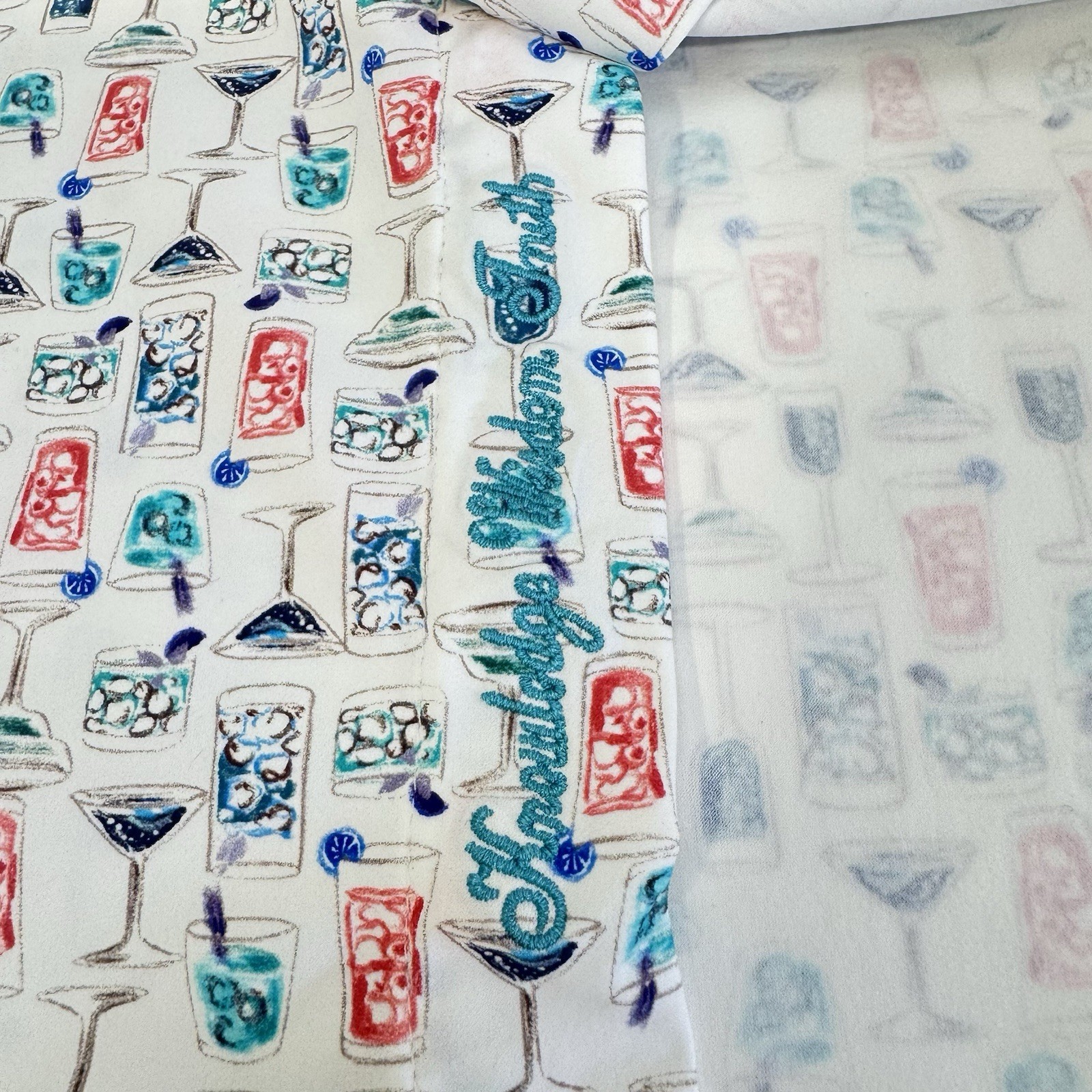NWT Robert Graham MIX N MATCH Cocktail Martini Print Button Shirt White MED $178