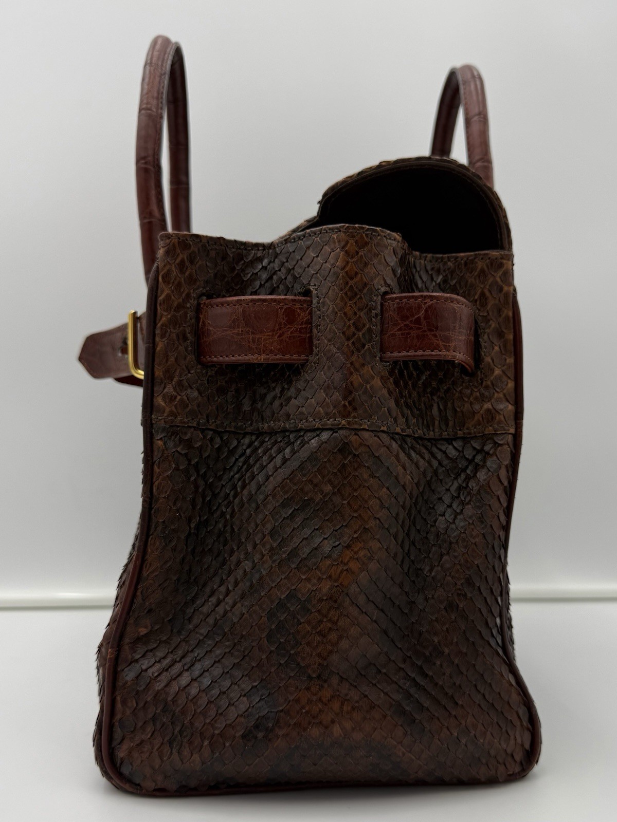 🐊COLOMBO 1937 MILANO Exotic Genuine Snakeskin & Crocodile 30 Bag Made in ITALY