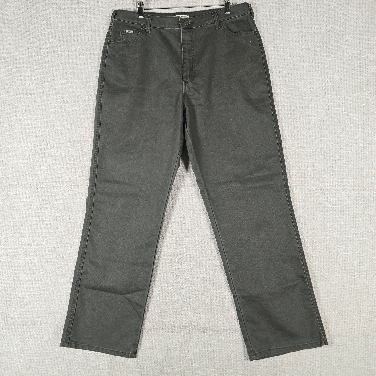Lee Womens Relaxed Straight Leg Pants Charcoal Gray Stretch Size 16M 3052035