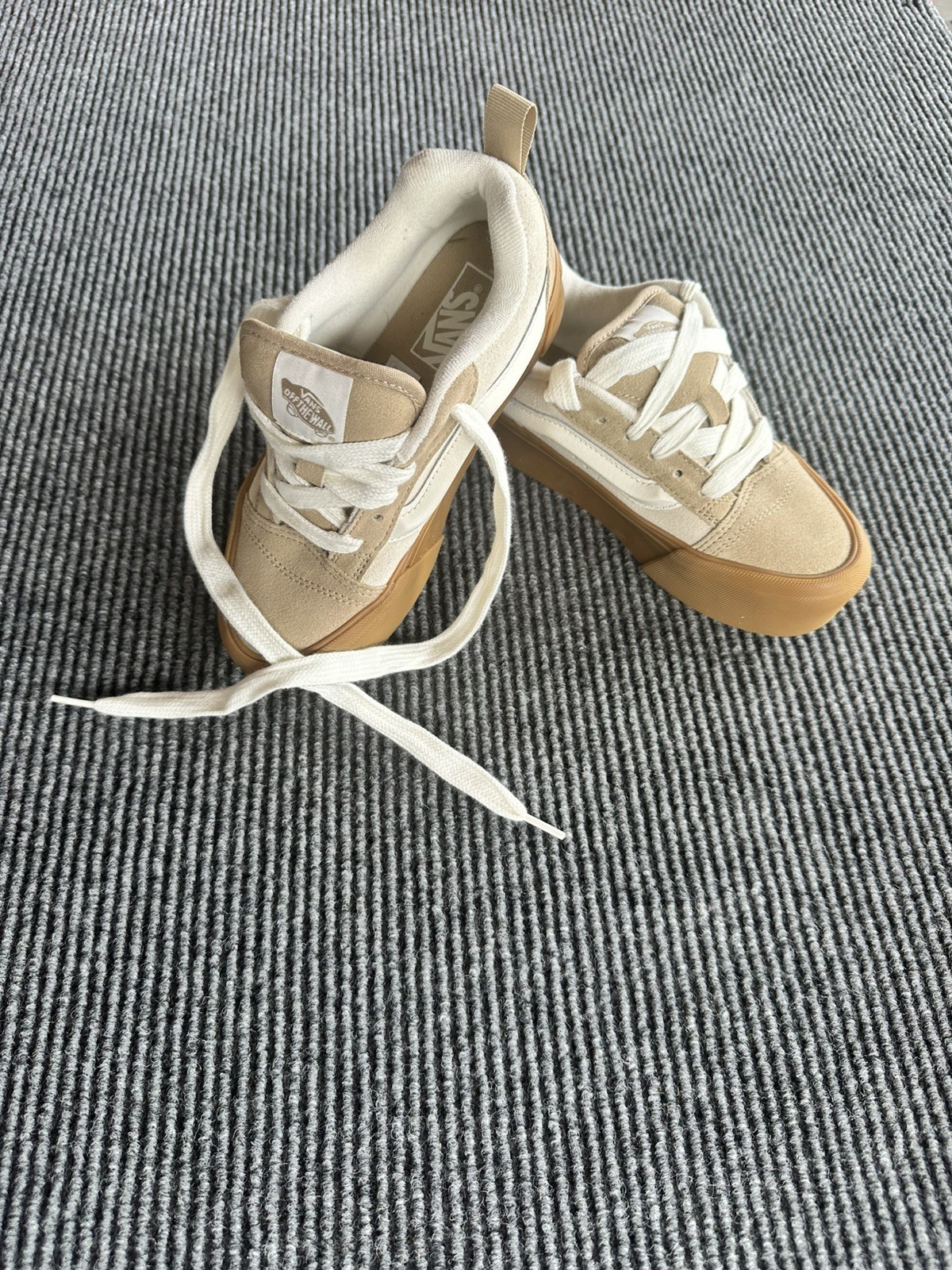 Vans Knu Stack Beige Gum Platform Skate Shoes Size 6