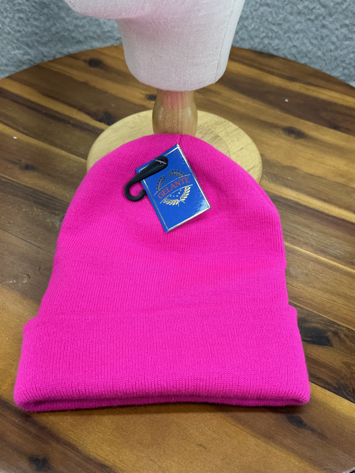 Gelante Beanie Knit Hat Cuffed Winter Skull Cap Warm Acrylic One Size Pink