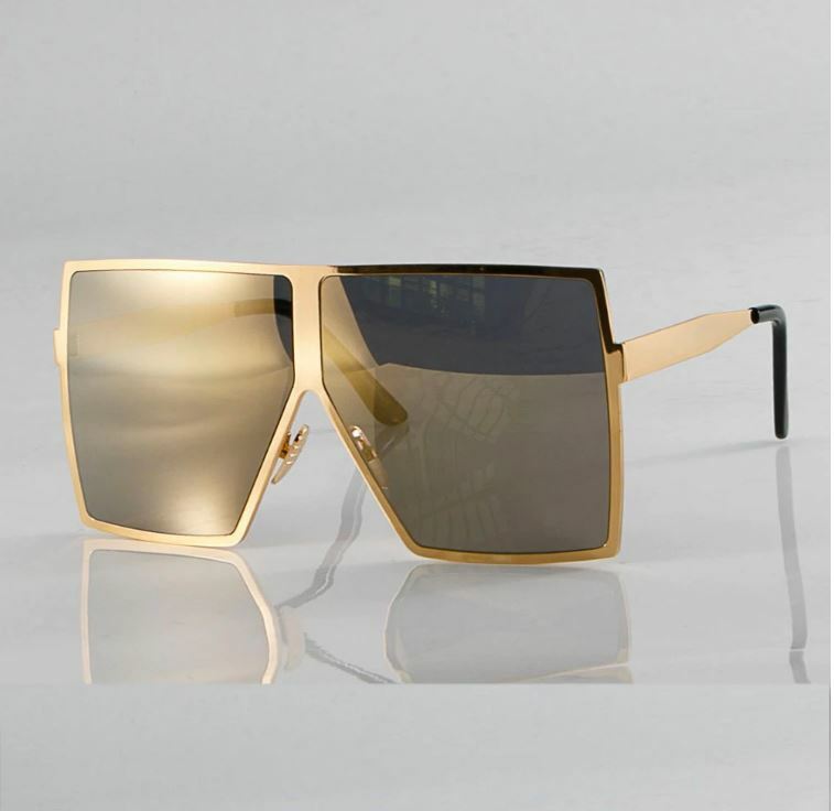 Sunglasses Flat Top Huge Big Oversized XXL Square Women “Lauren” Mirror SHADES