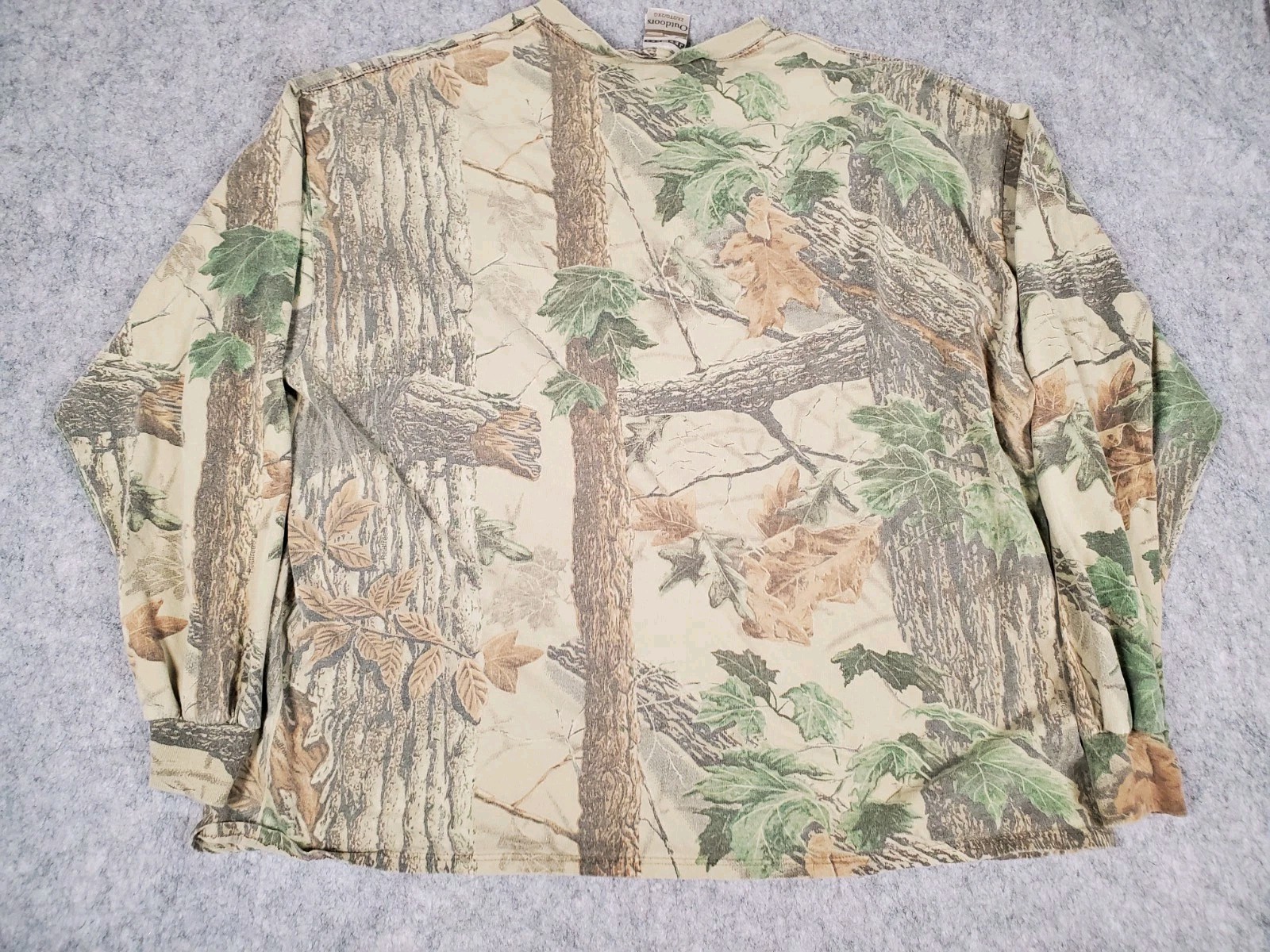 Vintage Jerzees Camo Shirt Mens Size 2XL Mossy Oak Long Sleeve Pocket