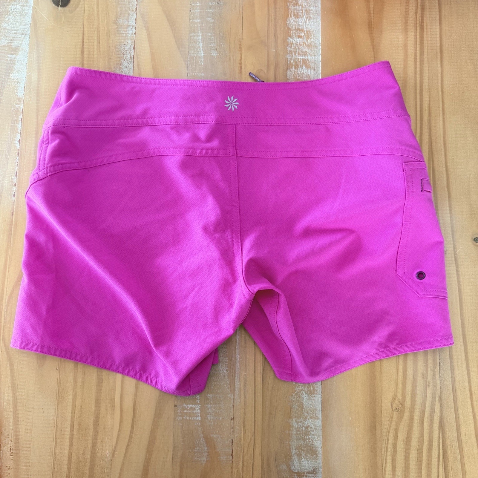 2 Athleta Shorts Magenta Lace Up Board & Orange Snap Closure Shorts Sporty