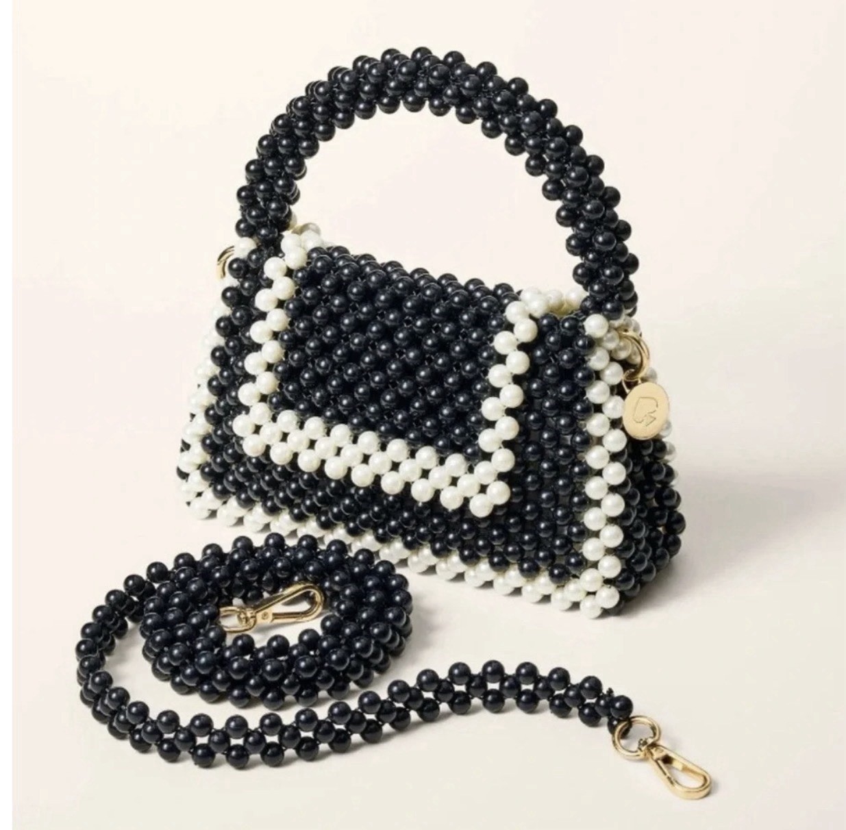 New Kate Spade New York x Target Color Block Beaded Black White Crossbody Bag
