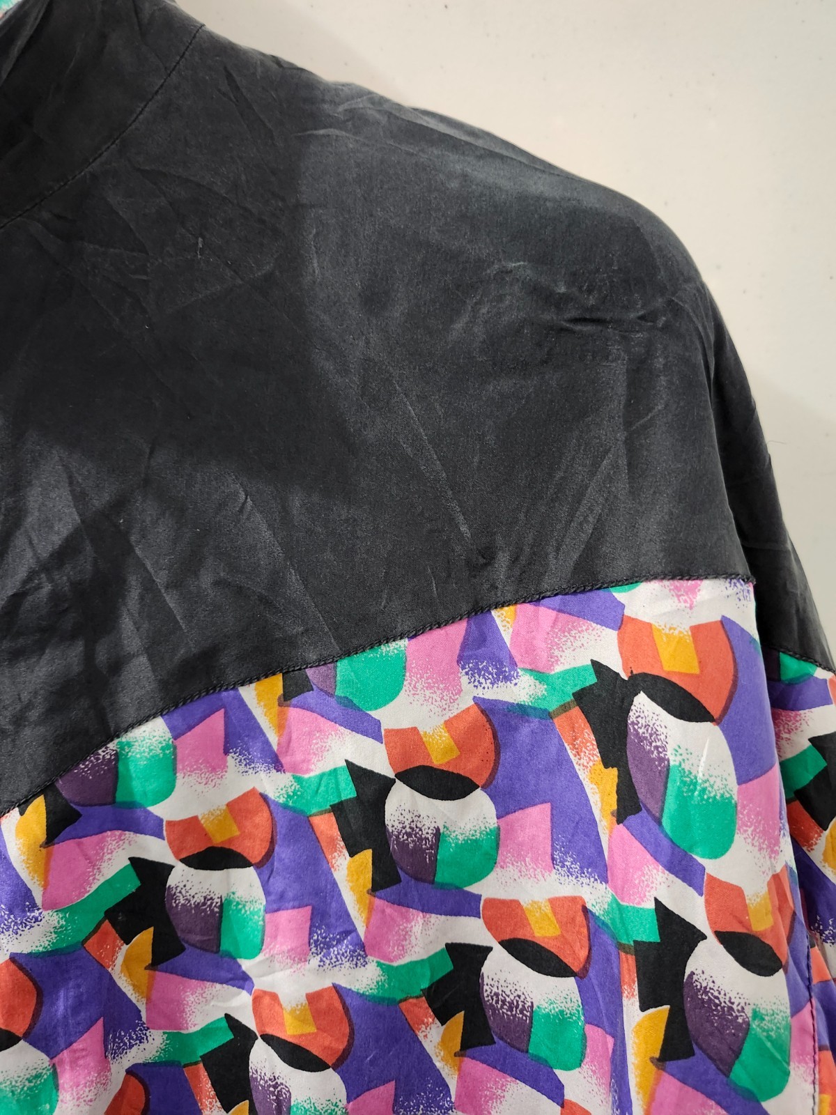 Robert Stock Limited Jacket Mens S Zip Windbreaker Silk Colorblock Wrapround VTG