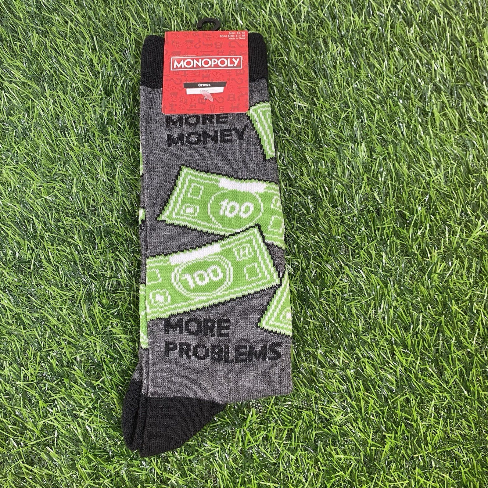 Hasbro Monopoly Board Game Mens Novelty Crew Socks Money Dress Socks 1 Pair