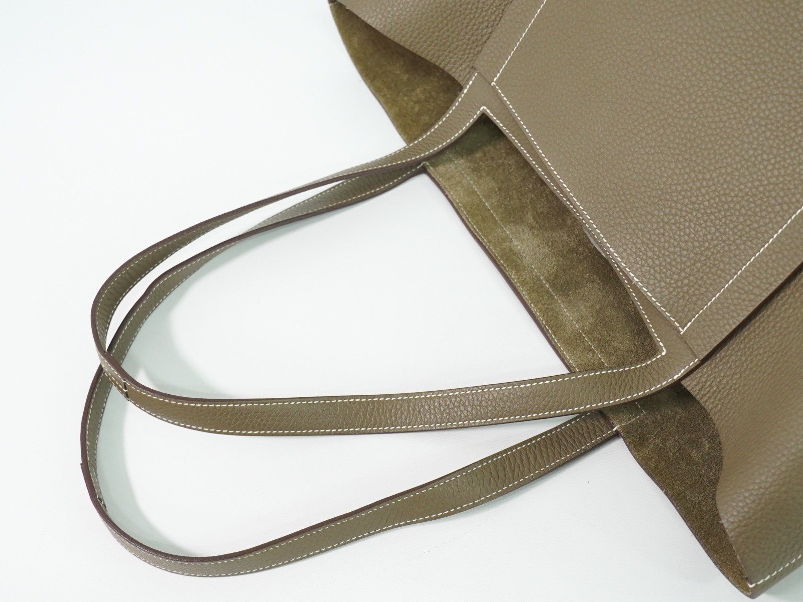 HERMES Cabasellier 46 Leather Shoulder Bag Tote Bag Etoupe