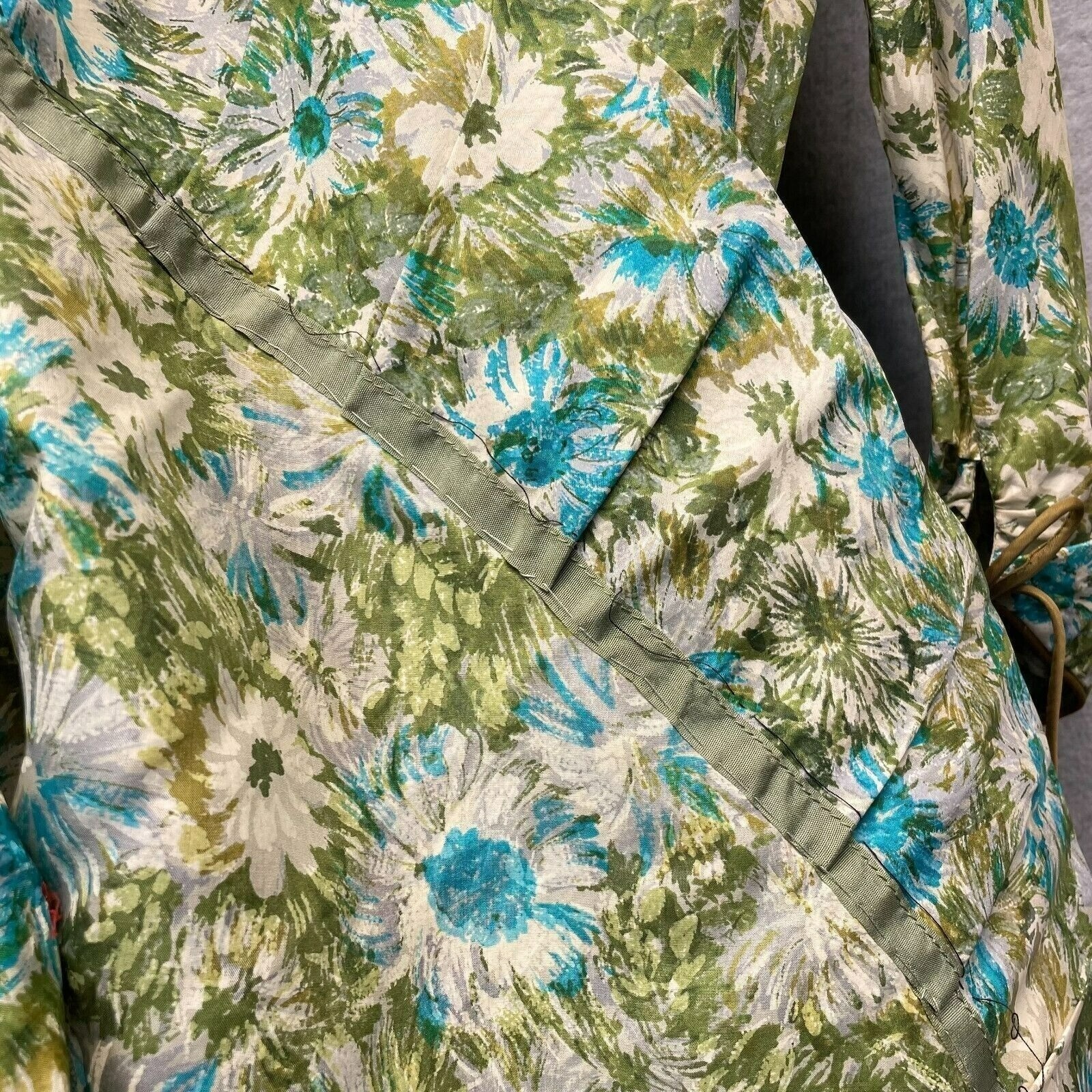 Dance Time by Phyllis Vintage Dress Womens XS/S Green Floral 1950’s Full Sweep