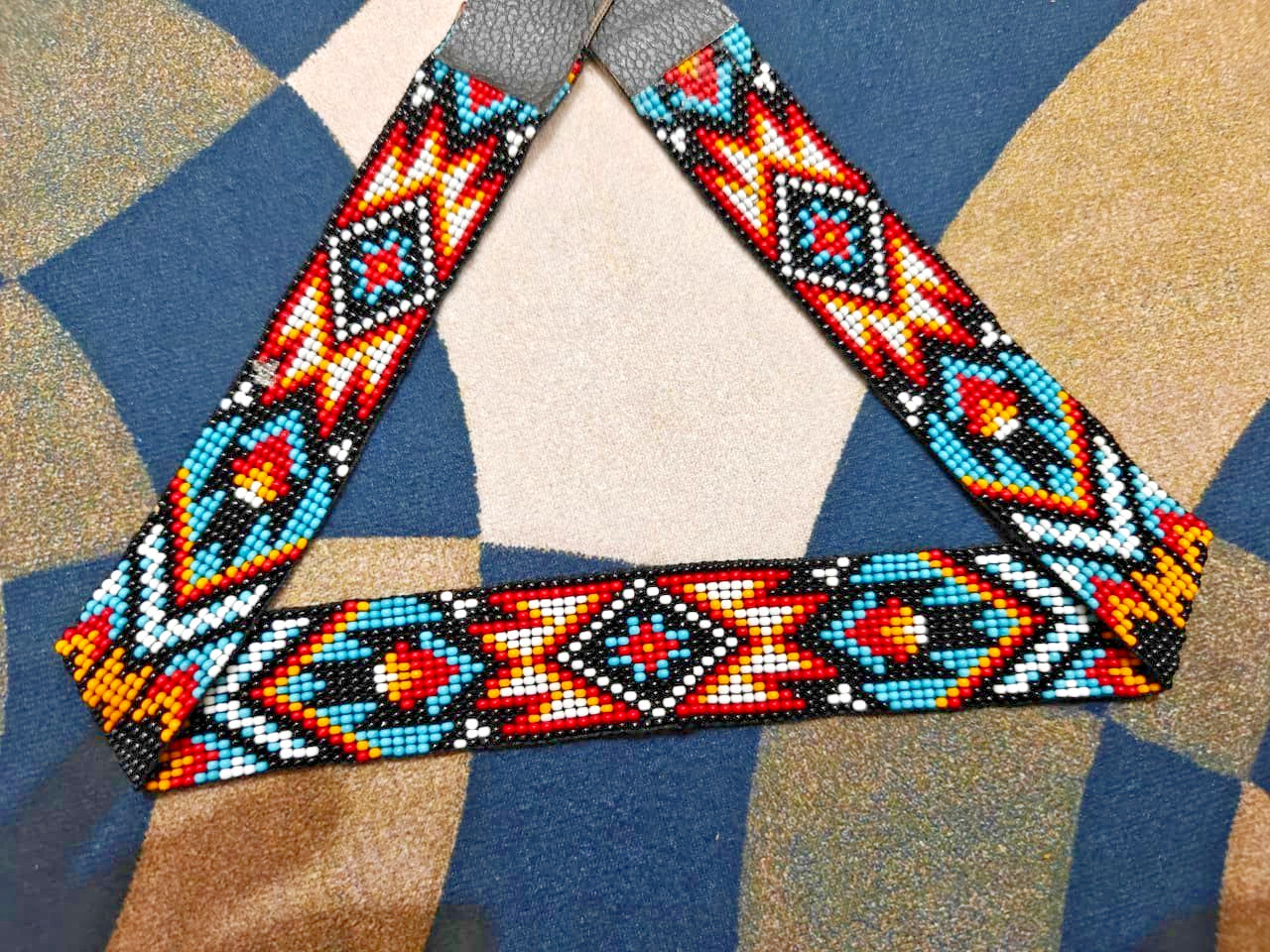 Beaded Hat Band Native American Style Southwestern Cowboy Rode Handmade hatband