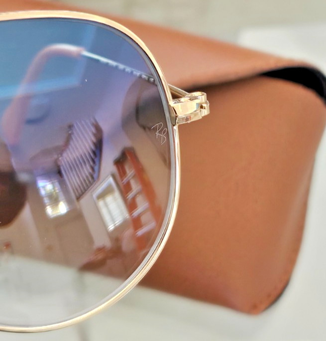 Ray-Ban Sunglasses RB 3025 Aviator Gradient Light Blue Lenses 58 mm Gold Frame