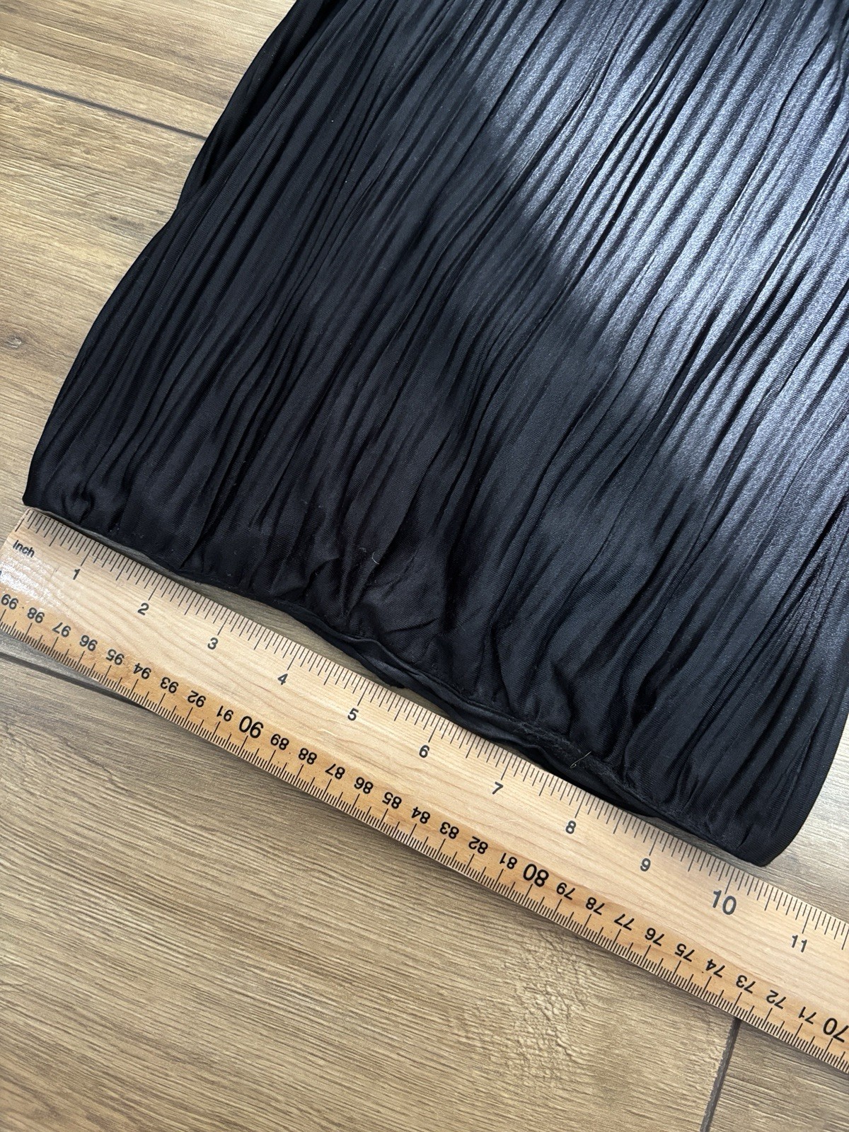 Mint Velvet Plissé Trousers Size Small Black Elasticated Waist Wide Leg *Read*